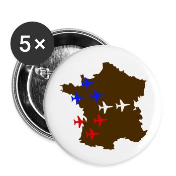 Patrouille de France en vol au dessus de la France - Lot de 5 petits badges (25 mm) - blanc - Devant