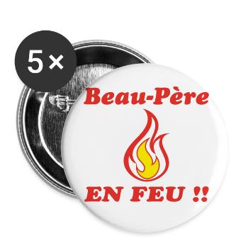 Stepfather ON FIRE - Buttons small 1''/25 mm (5-pack) - white - Front