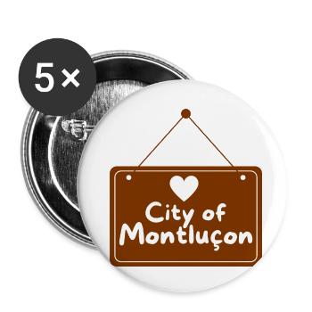 City of Montluçon - Buttons small 1''/25 mm (5-pack) - white - Front