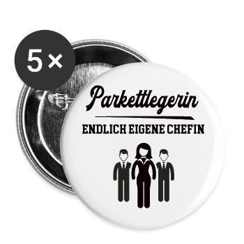 Parkettlegerin Chefin Selbstständigkeit Firma - Buttons klein 25 mm (5er Pack) - Weiß - Vorne