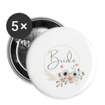 Floral bridle crown boho - Buttons small 1''/25 mm (5-pack) - white - Front