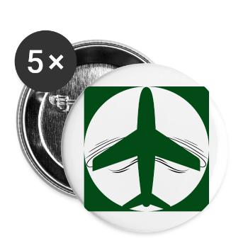 Military aircraft in flight with wind effect - Buttons small 1''/25 mm (5-pack) - white - Front