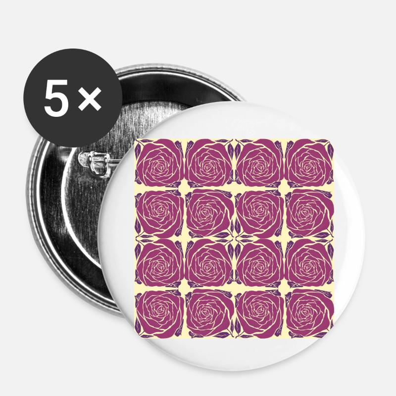 F58 - Lot de 5 petits badges (25 mm) - blanc