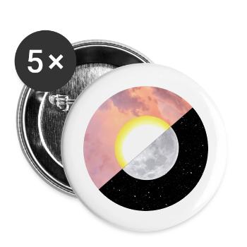 Summer | Sun | Moon | Sunset - Buttons small 1''/25 mm (5-pack) - white - Front