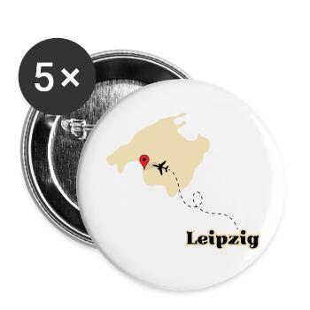 Malle Flieger von Leipzig - Buttons klein 25 mm (5er Pack) - Weiß - Vorne