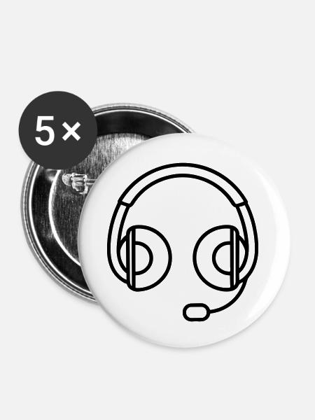 Gaming-Headset - Buttons klein 25 mm (5er Pack) - Weiß