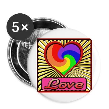 Love - Buttons small 1''/25 mm (5-pack) - white - Front