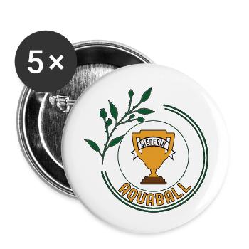 Aquaball Siegerin Aquaballerin Spielerin Sieger - Buttons klein 25 mm (5er Pack) - Weiß - Vorne