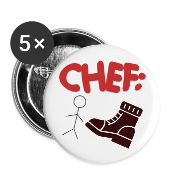 Chef Vorgesetzter Büro Manager Teamleiter Firma - Buttons klein 25 mm (5er Pack) - Weiß - Vorne