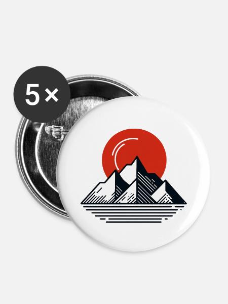 Midnight Sun Summit - Buttons klein 25 mm (5er Pack) - Weiß