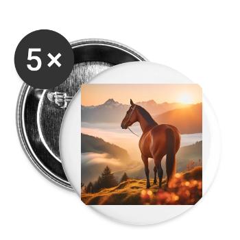 Art du cheval - Lot de 5 petits badges (25 mm) - blanc - Devant