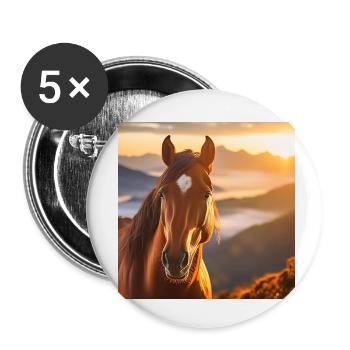 Art du cheval - Lot de 5 petits badges (25 mm) - blanc - Devant
