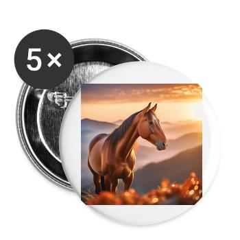 Art du cheval - Lot de 5 petits badges (25 mm) - blanc - Devant