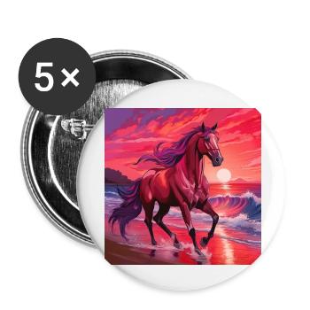 Art du cheval - Lot de 5 petits badges (25 mm) - blanc - Devant