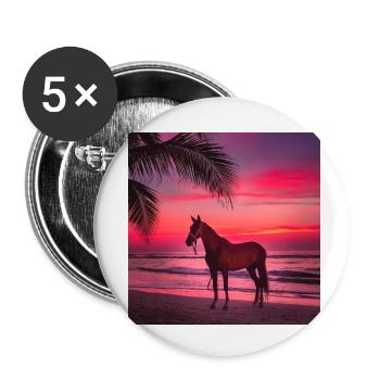 Art du cheval - Lot de 5 petits badges (25 mm) - blanc - Devant