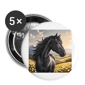 Art du cheval - Lot de 5 petits badges (25 mm) - blanc - Devant