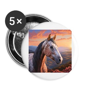 Art du cheval - Lot de 5 petits badges (25 mm) - blanc - Devant