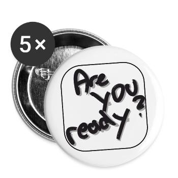 Are you ready - Buttons klein 25 mm (5er Pack) - Weiß - Vorne