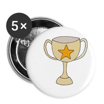 coupe - Lot de 5 petits badges (25 mm) - blanc - Devant