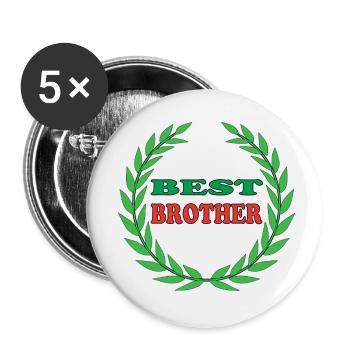 BESTER BRUDER - Buttons klein 25 mm (5er Pack) - Weiß - Vorne