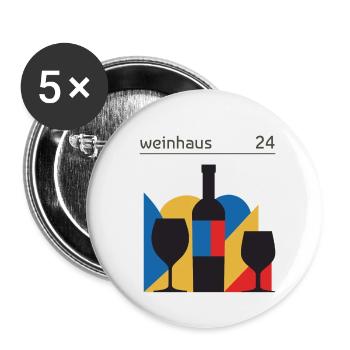 Bauhaus wine bottle wine glass - Buttons small 1''/25 mm (5-pack) - white - Front