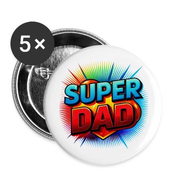FÊTE DES PÈRES - Lot de 5 petits badges (25 mm) - blanc - Devant