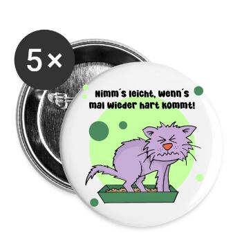 Nimm´s leicht! - Buttons klein 25 mm (5er Pack) - Weiß - Vorne