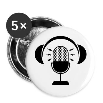 Podcast Microphone & Headphones - Buttons small 1''/25 mm (5-pack) - white - Front