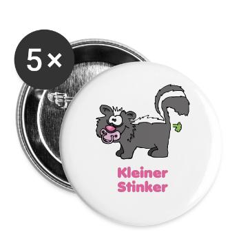 Kindermotiv "Kleiner Stinker" Babystinktier - Buttons klein 25 mm (5er Pack) - Weiß - Vorne
