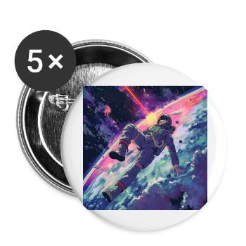 80s anime guy calming high quality fashion print - Buttons small 1''/25 mm (5-pack) - white - Front