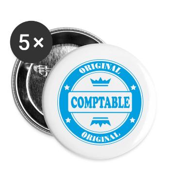 ORIGINAL COMPTABLE - Lot de 5 petits badges (25 mm) - blanc - Devant