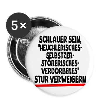 verweigern - Buttons klein 25 mm (5er Pack) - Weiß - Vorne