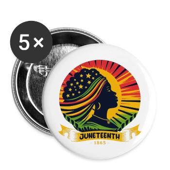 Juneteenth feiern: Freiheit, Erbe, Einheit - Buttons klein 25 mm (5er Pack) - Weiß - Vorne