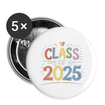 Class Of 2025 - Buttons small 1''/25 mm (5-pack) - white - Front