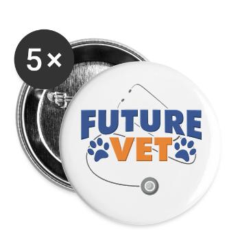 Veterinarian Veterinary Student - Buttons small 1''/25 mm (5-pack) - white - Front