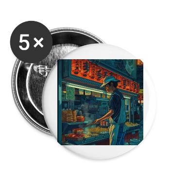 Anime des années 80 Anime Teen Calmant Impression de mode de haute qualité - Lot de 5 petits badges (25 mm) - blanc - Devant