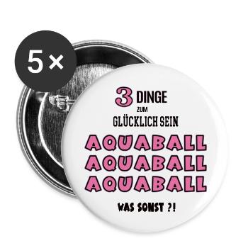 Aquaball Wasserball Spiel Aquaballerin Spielerin - Buttons klein 25 mm (5er Pack) - Weiß - Vorne