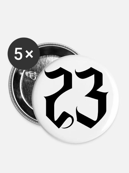 23 - Buttons klein 25 mm (5er Pack) - Weiß