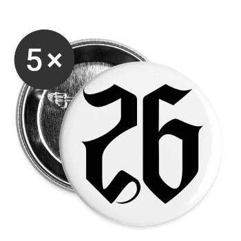26 - Buttons klein 25 mm (5er Pack) - Weiß - Vorne