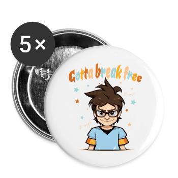 Nerd Nerd Geek Computer Freak - Je dois me libérer - Lot de 5 petits badges (25 mm) - blanc - Devant