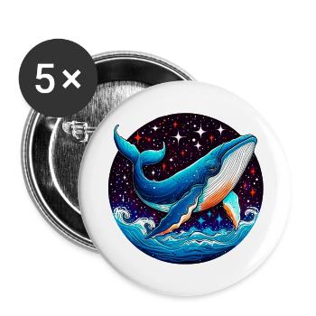 Whale - Buttons small 1''/25 mm (5-pack) - white - Front