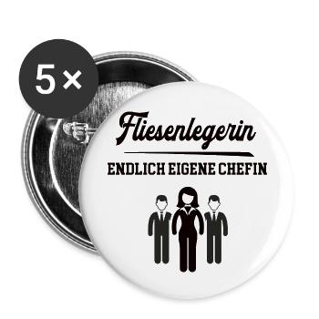 Fliesenlegerin Chefin Selbstständigkeit Firma Chef - Buttons klein 25 mm (5er Pack) - Weiß - Vorne