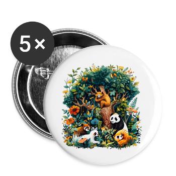 Biodiversity needs help - Buttons small 1''/25 mm (5-pack) - white - Front