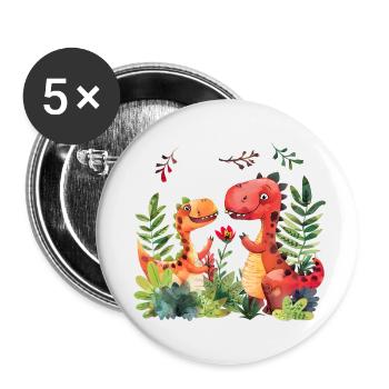 Why are dinosaurs so popular with children? - Buttons small 1''/25 mm (5-pack) - white - Front