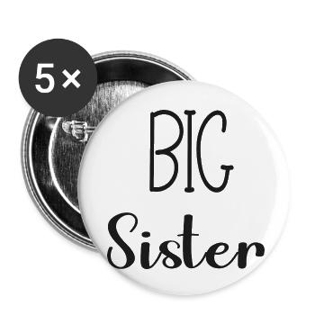 big sis - big sister - Lot de 5 petits badges (25 mm) - blanc - Devant