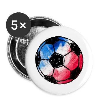 Football France - blue white red - Buttons small 1''/25 mm (5-pack) - white - Front