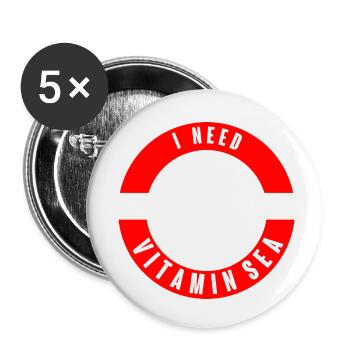 I need Vitamin Sea Anchor Lifebuoy - Buttons small 1''/25 mm (5-pack) - white - Front