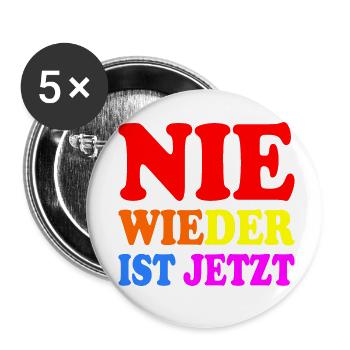 Never again is now - Buttons small 1''/25 mm (5-pack) - white - Front