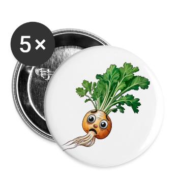 Turnips Garden Gardening Vegetables Hobby Gardeners - Buttons small 1''/25 mm (5-pack) - white - Front
