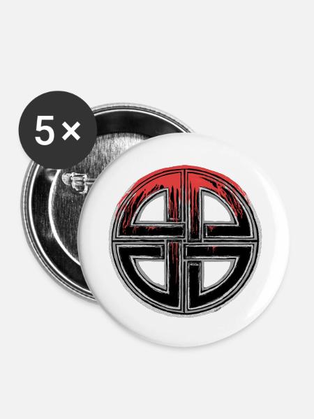 Schildknoten - Buttons klein 25 mm (5er Pack) - Weiß